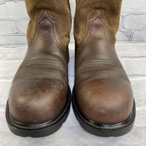 Ariat Groundbreaker Pull On Steel Toe 9 D Brown Round Toe 10014241 Work Boots - Picture 5 of 14